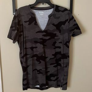 Victoria’s Secret Pink Black&Grey Camo Deep V neck TShirt.